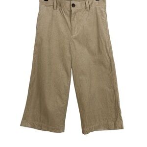 Vince Womens Wide Leg Crop Pants Size 12 Corduroy Beige High-Waisted Pockets